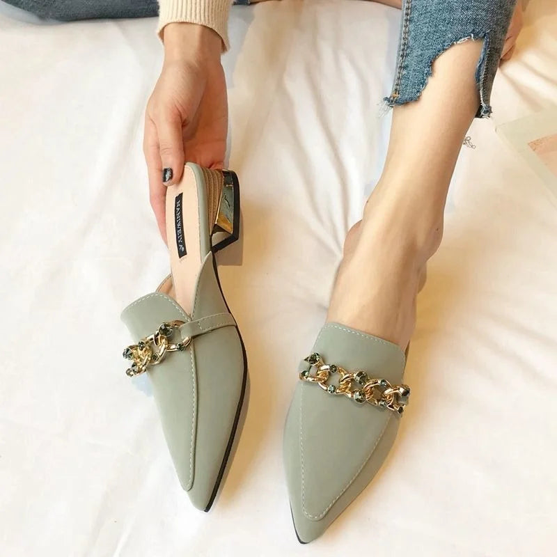 Slippers Women 2021 New Chain Mules Women Slides