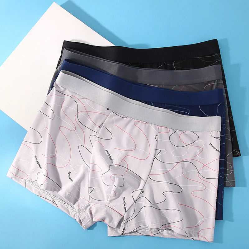 We.Fine 4Pcs Men's Boxer U Convex Underpants Male
