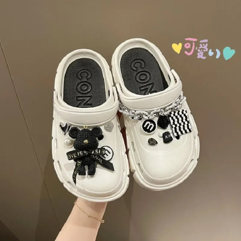 Women Sandals 2024 New Arrival Elegant Clogs Fashion Street Beach Slides Height Increasing Slippers For Girls