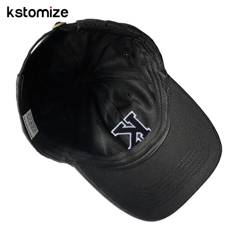 Letters A-Z Embroidery black White Baseball Cap High Quality Soft Cotton Fashion Men Women Sport Visors Adjustable Snapback Caps