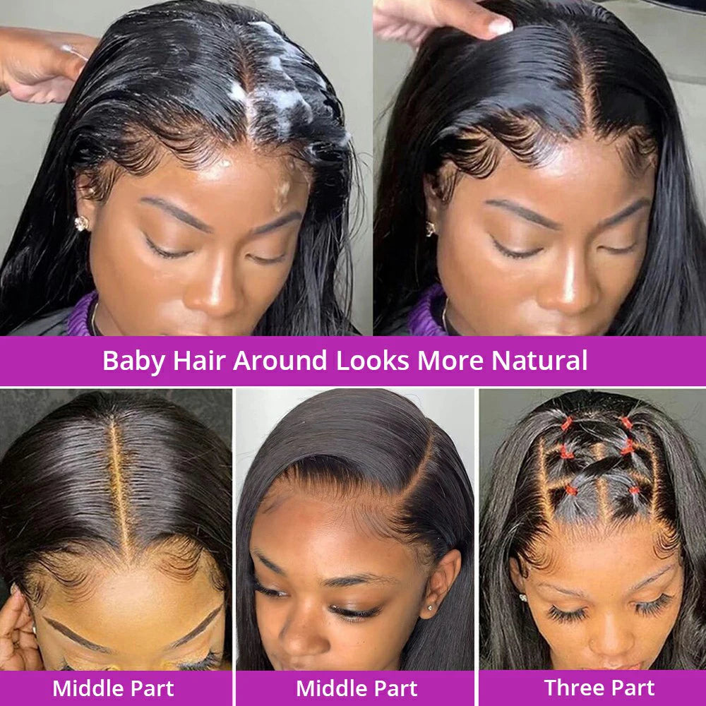 13x4 13x6 HD Transparent Lace Front Human Bling Hair Wig