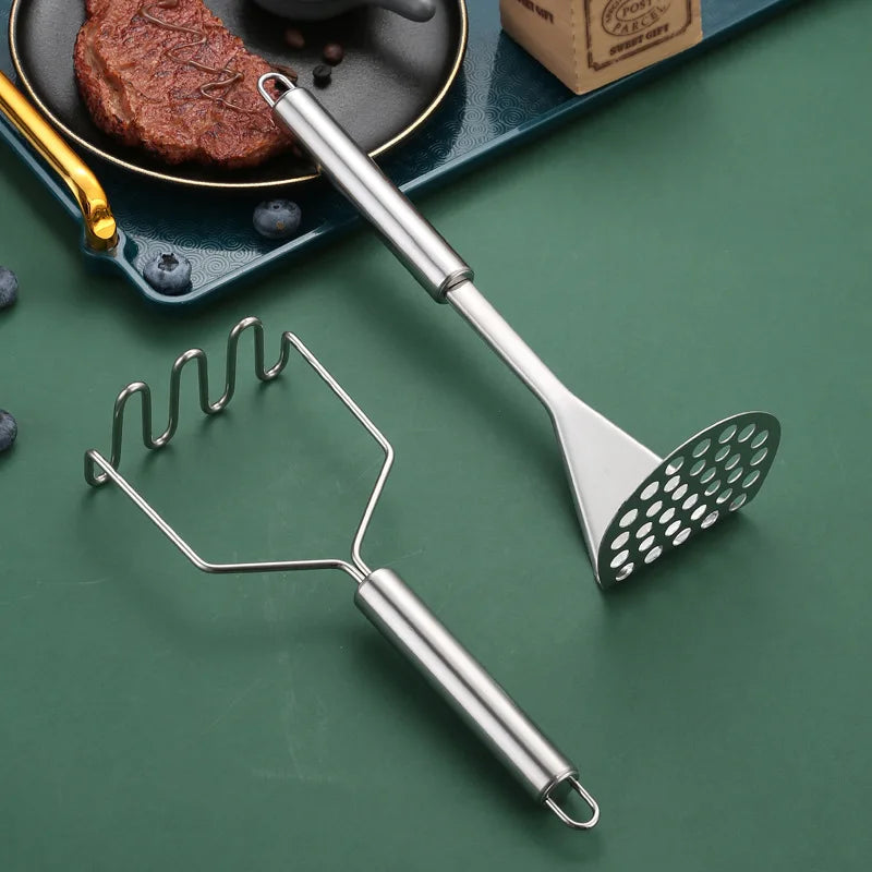 Potatoes Crusher Stainless Steel Pressed Potato Masher Ricer Puree Juice Maker Potato Pusher Smooth Mashed Fruit Tools Kitchen
