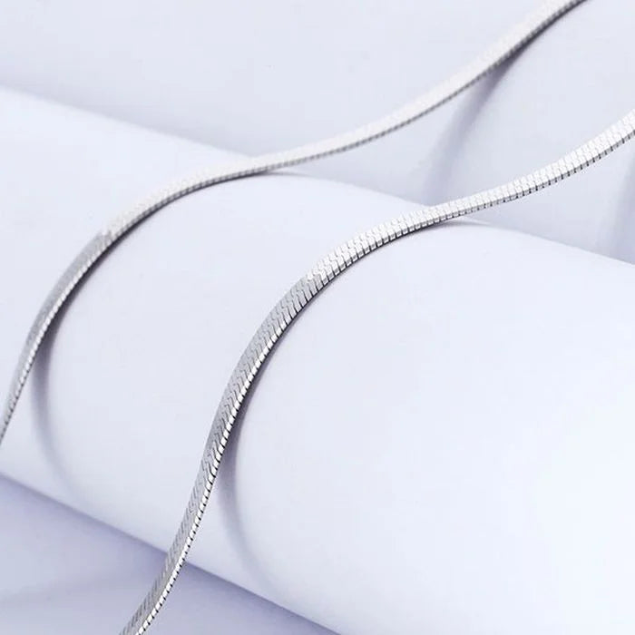 925 Sterling Silver fine 4MM Blade Chain