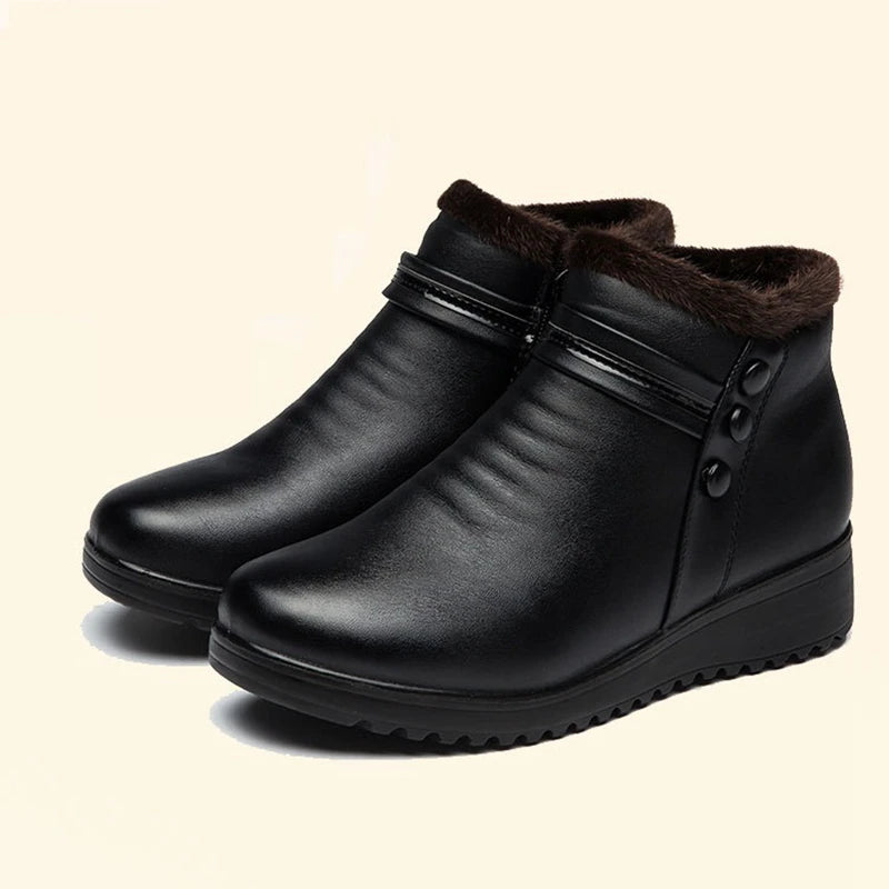 Fashion Winter Women Genuine Leather