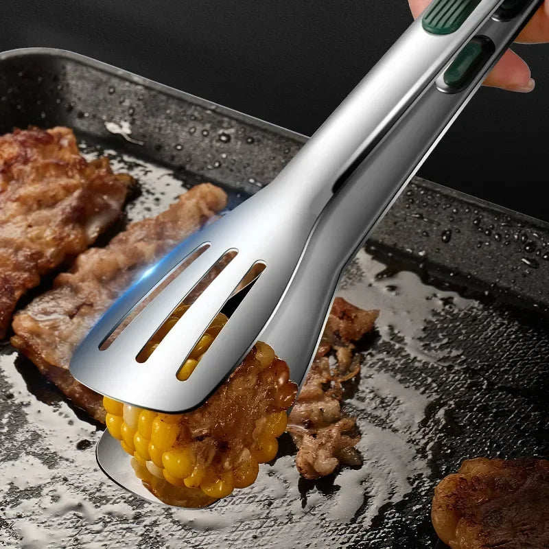 Non-slip Stainless Steel Kitchen Clip Kitchen Food Tongs BBQ Meat Bun Tongs BBQ Buffet Clips Cooking Accessories 7/9/12 Inches
