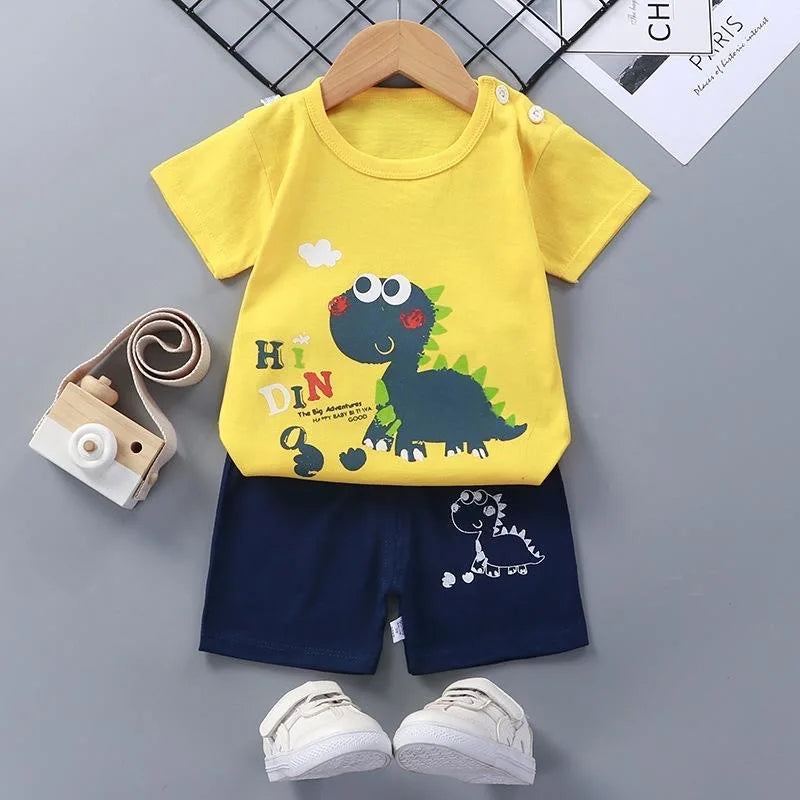 Fashion Kids Clothes Boys Girls Sets Cloths T-shirt Shorts