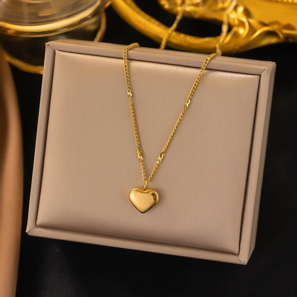316L Stainless Steel Love Heart Pendant Necklace