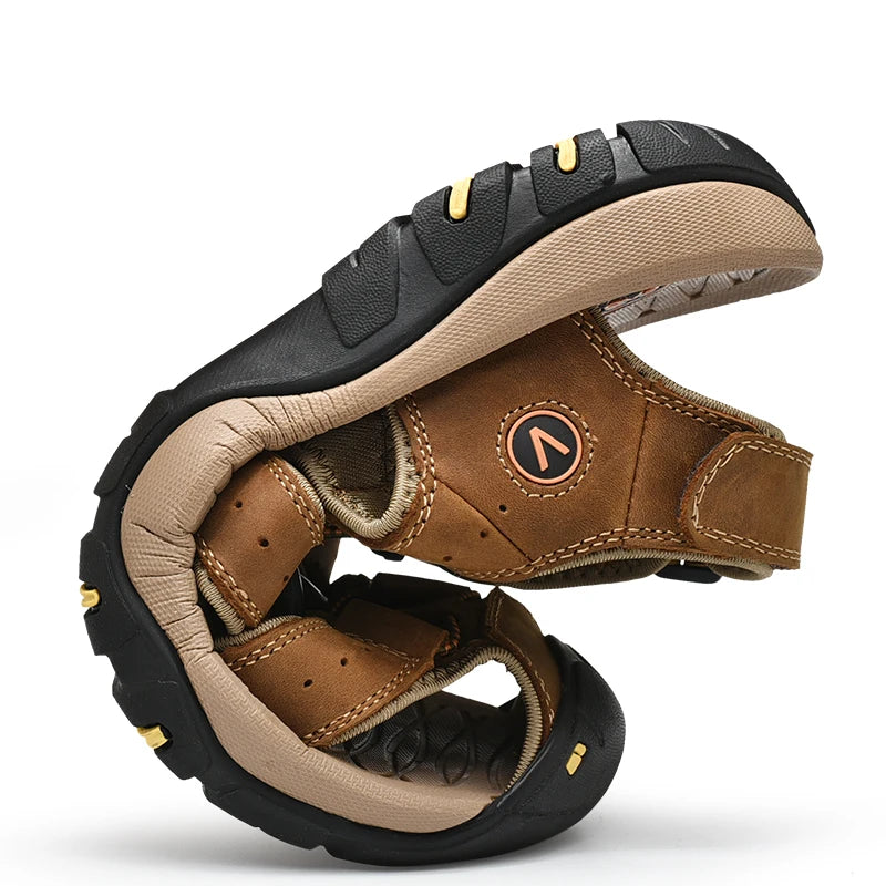Summer Men Sandals Genuine Leather or Men Beach