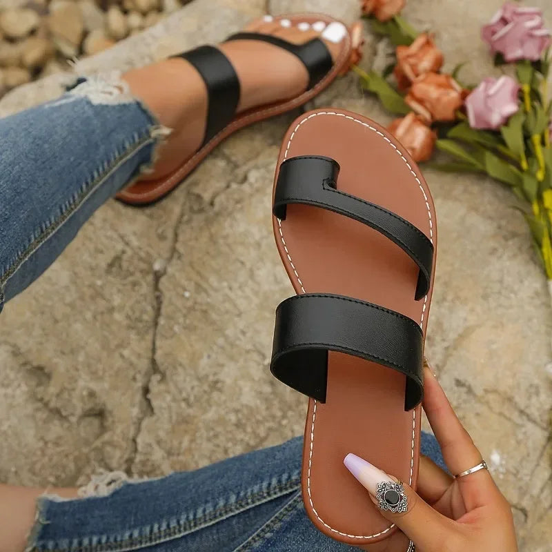 Women Leather Flip Flops Designer Sandals