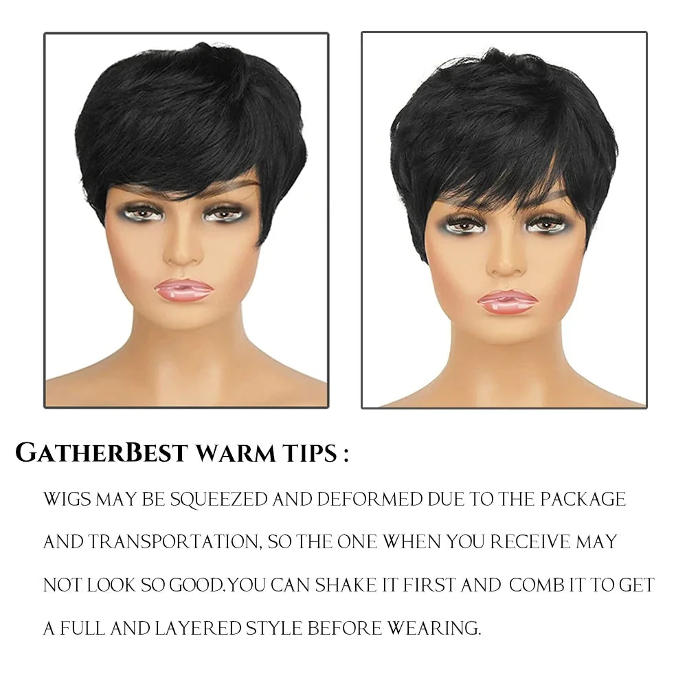 Short Human Hair Wigs Pixie Cut