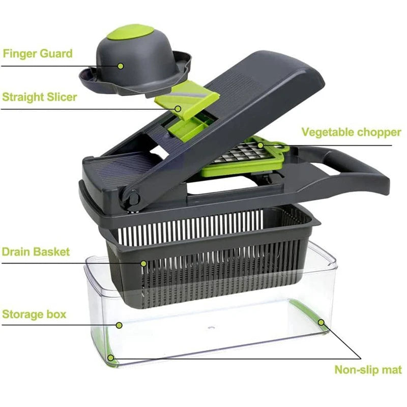 12 in 1 Multifunction Vegetable Slicer Cutter Shredders