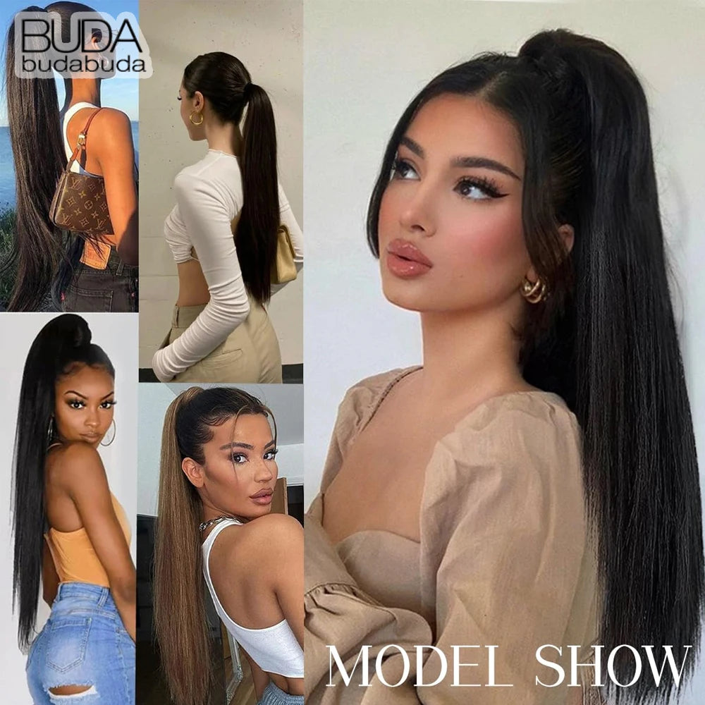 22Inch Synthetic Ponytail Hair Extension Long