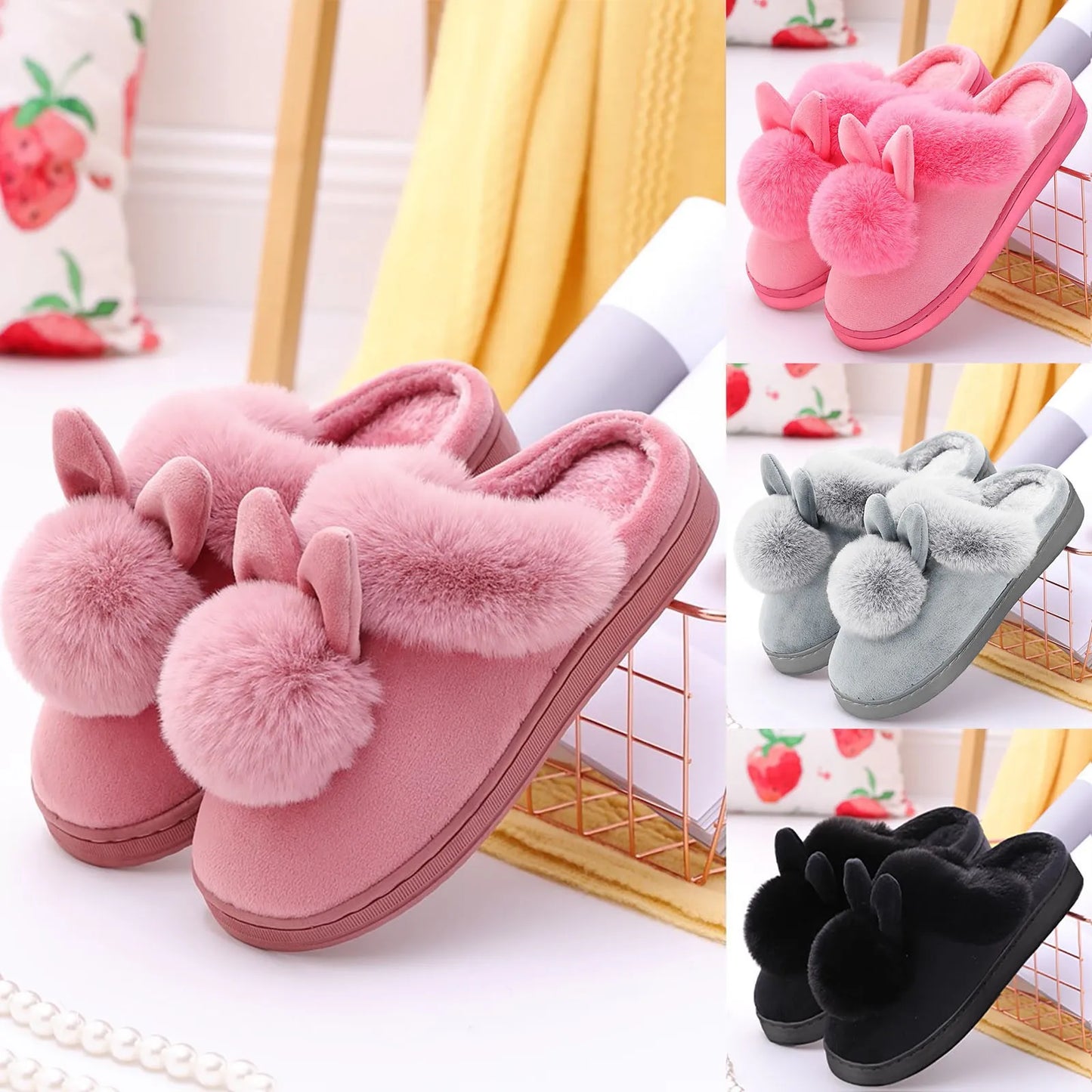Women Winter Home Slippers Non-Slip