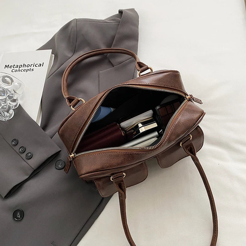 LEFTSIDE Small Double Pockets Shouldr Underarm Bag Female Handbag