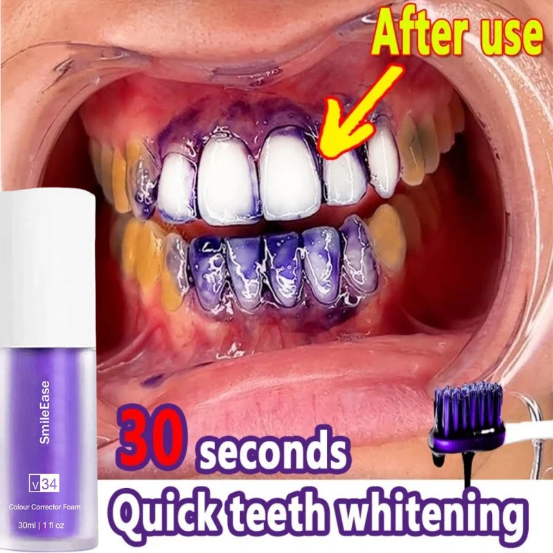 30ml V34 Purple Whitening Toothpast Dental Tools Tooth Care Product