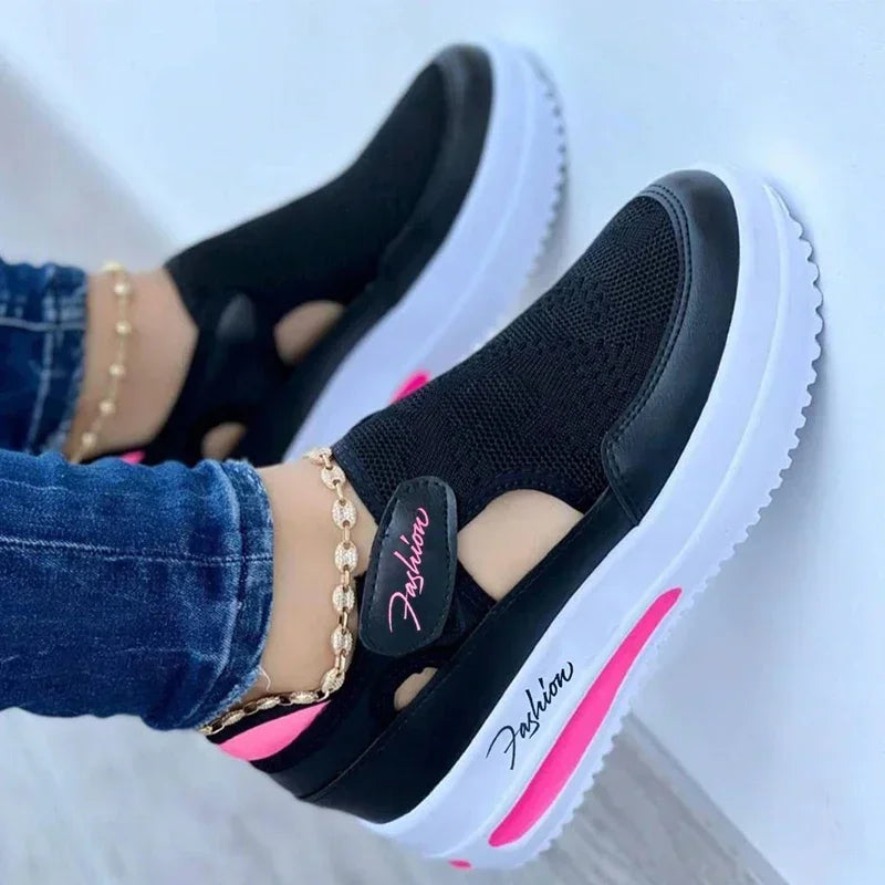Designer Brand Red Ladies Platform Hollow Out Sport Shoes