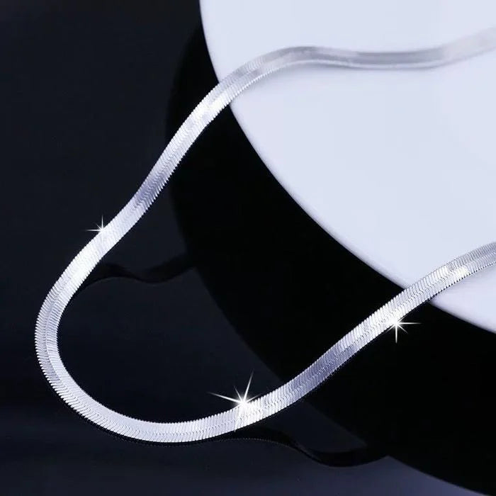 925 Sterling Silver fine 4MM Blade Chain