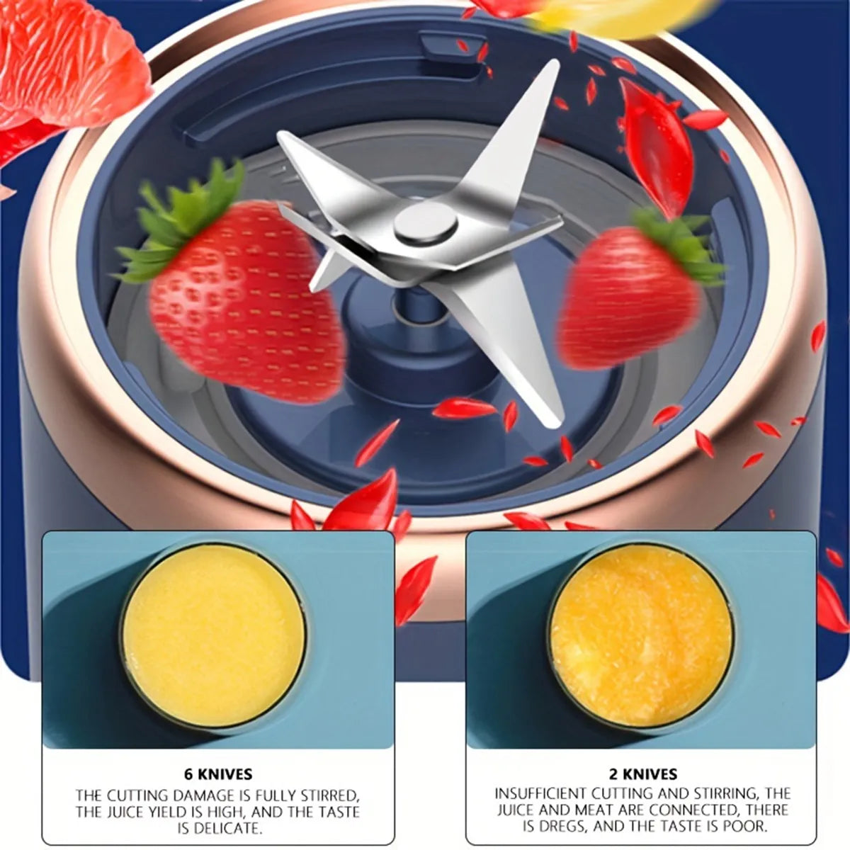 Double Cup Multifunction Usb Fruit Mixers Juicers Pe Juice Maker