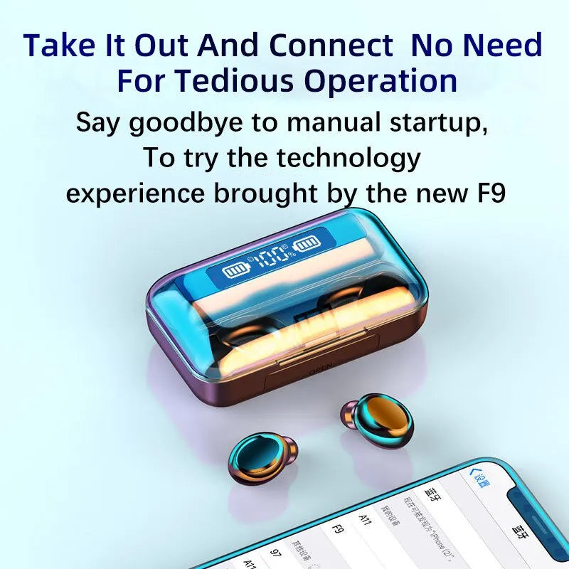 F9 5C Wireless Bluetooth Headphone Capacity Charging Case