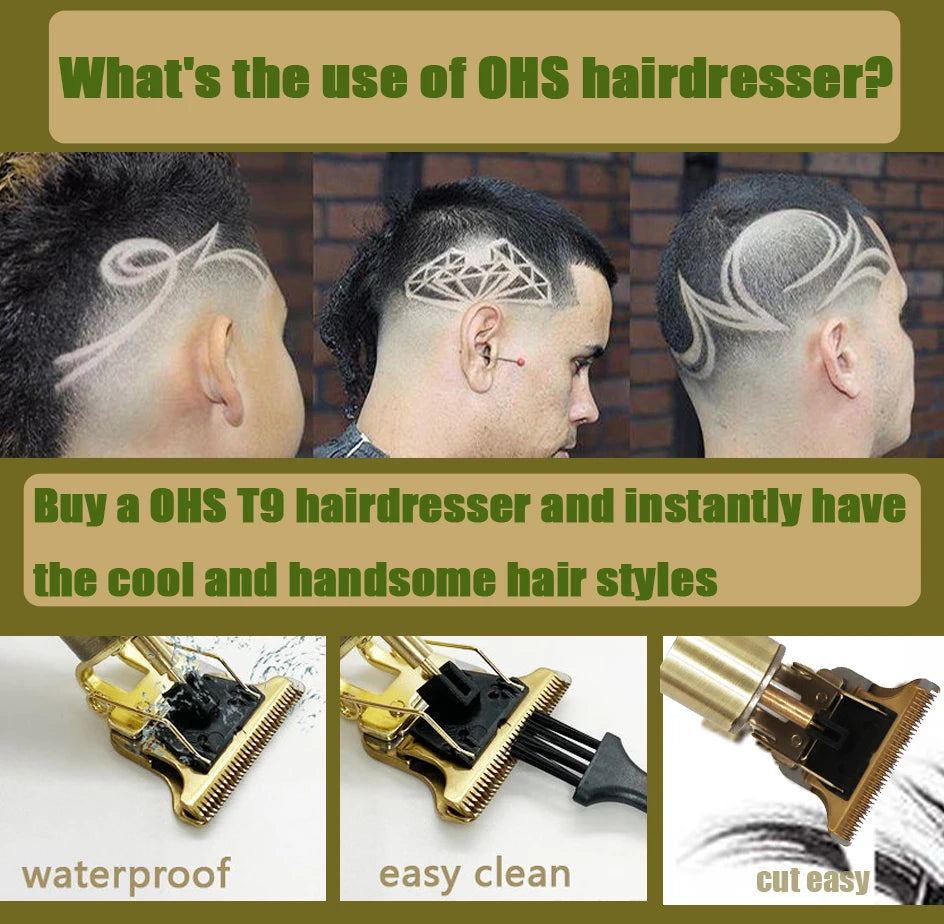 T9 Cordless Electric Hairber Shaver Hair Trimer Home