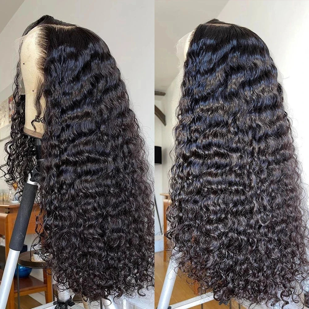 30Inch Deep Wave 4x4 Lace Wig Remy Deep Curly Front Wig
