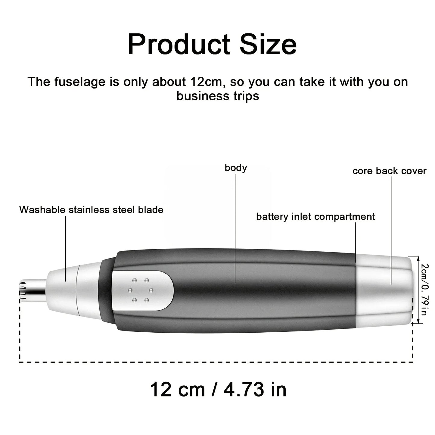 1PC Electric Nose Hair Trimmer Mute Efficient Batter
