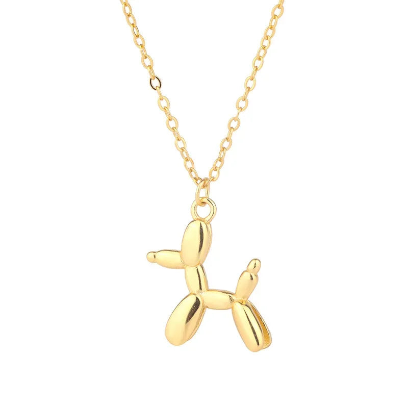 Silver Color Cute Animal Balloon Dog NecLadies Girl