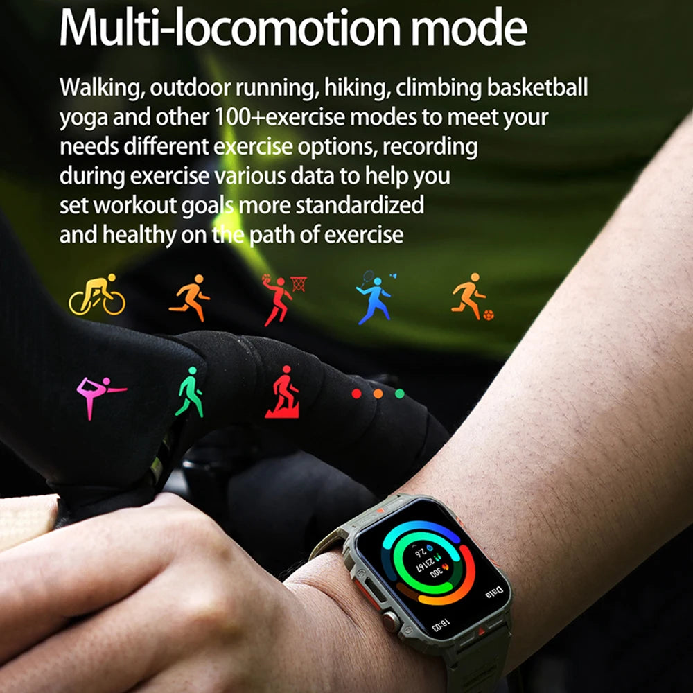 Military Outdoor GPS Sports Smart Watch Men 1.95 inch Heart Rate