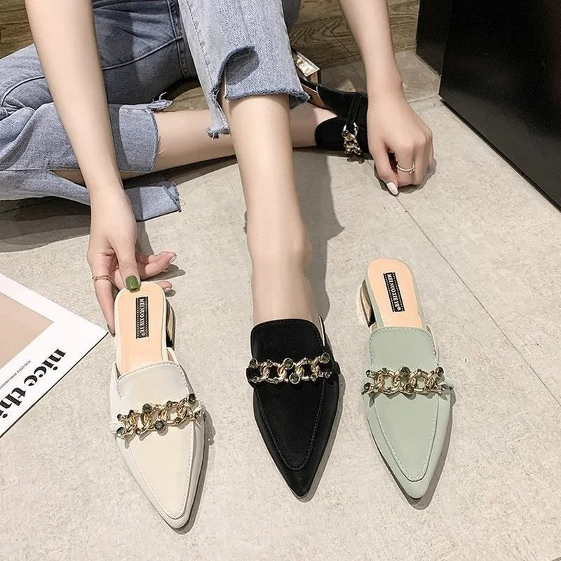 Slippers Women 2021 New Chain Mules Women Slides