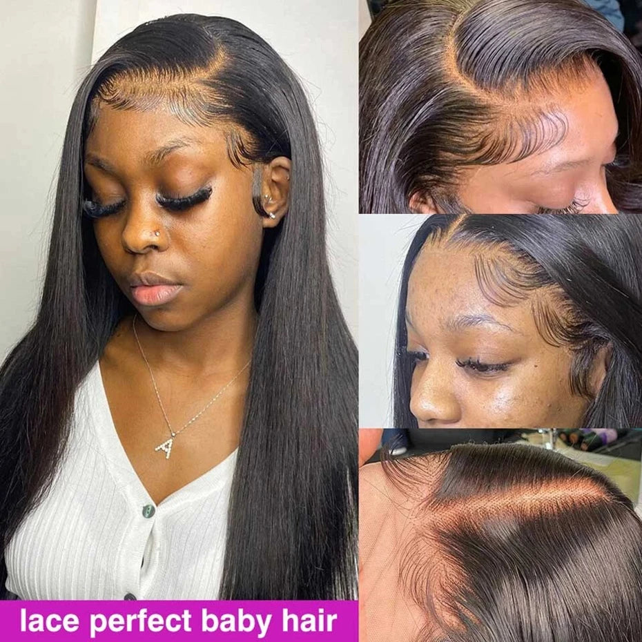 360 Lace Frontal Wig Brazilian Bone Straight 13x4 Transparent Lace