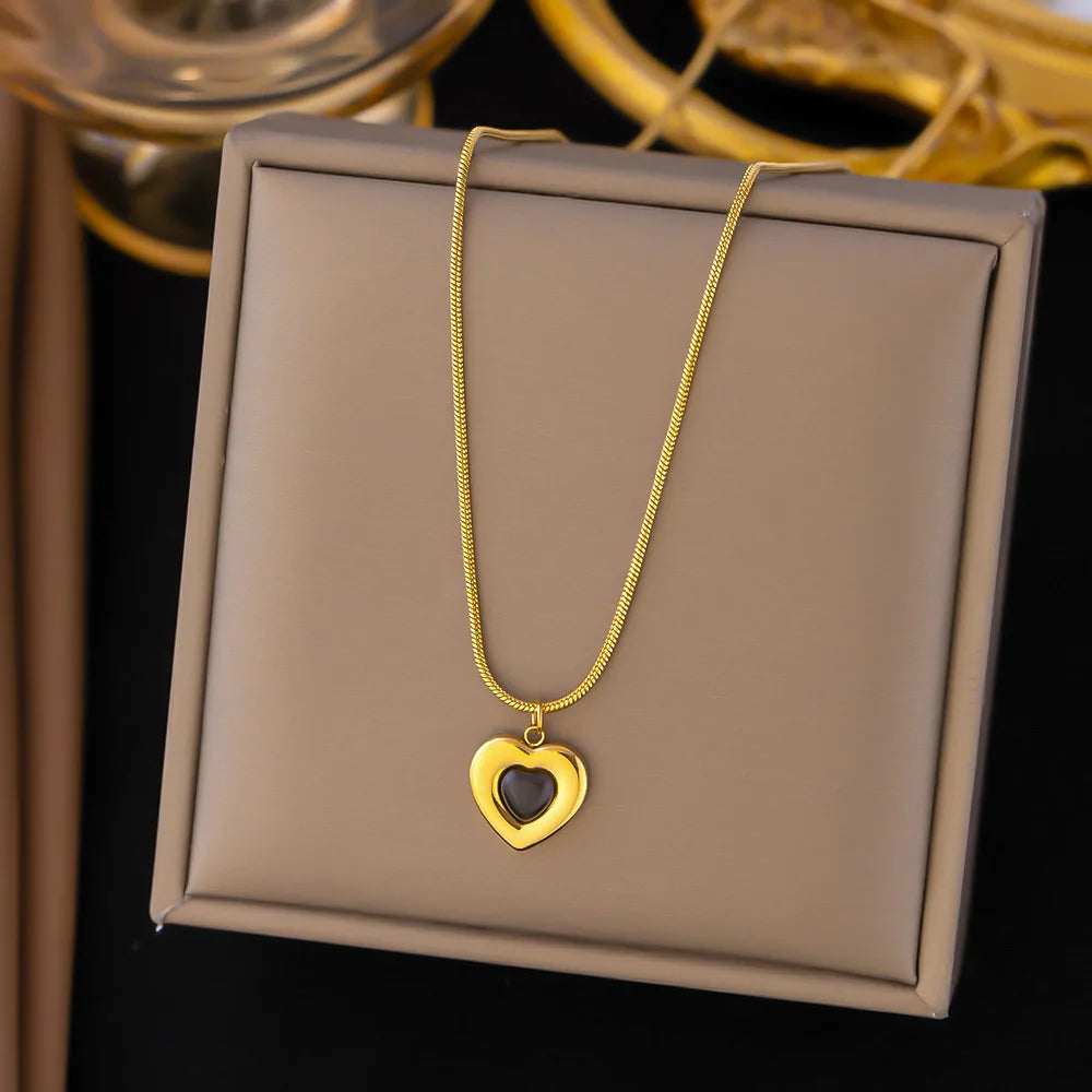 316L Stainless Steel Love Heart Pendant Necklace