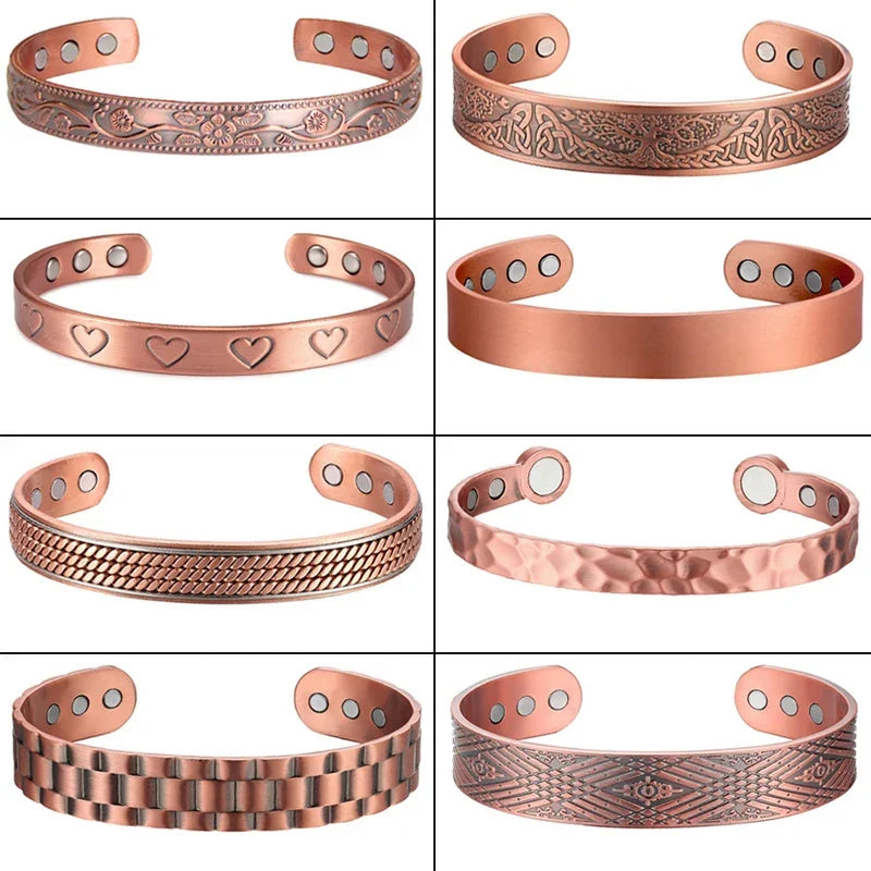 Pure Copper Magnetic Bracelet Men Arthritis Adjustable