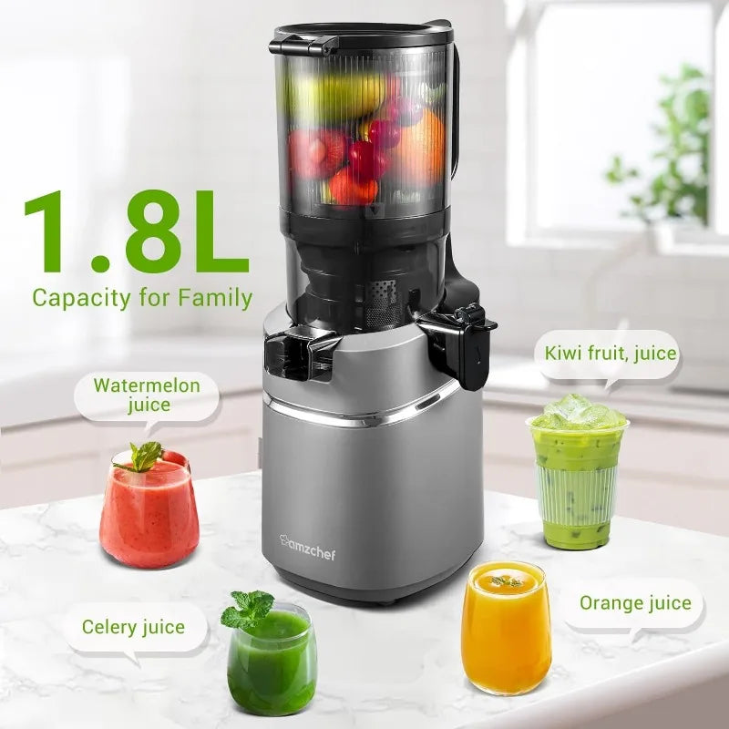 Juicer Machines, AMZCHEF 5.3-Inch Self-Feeding