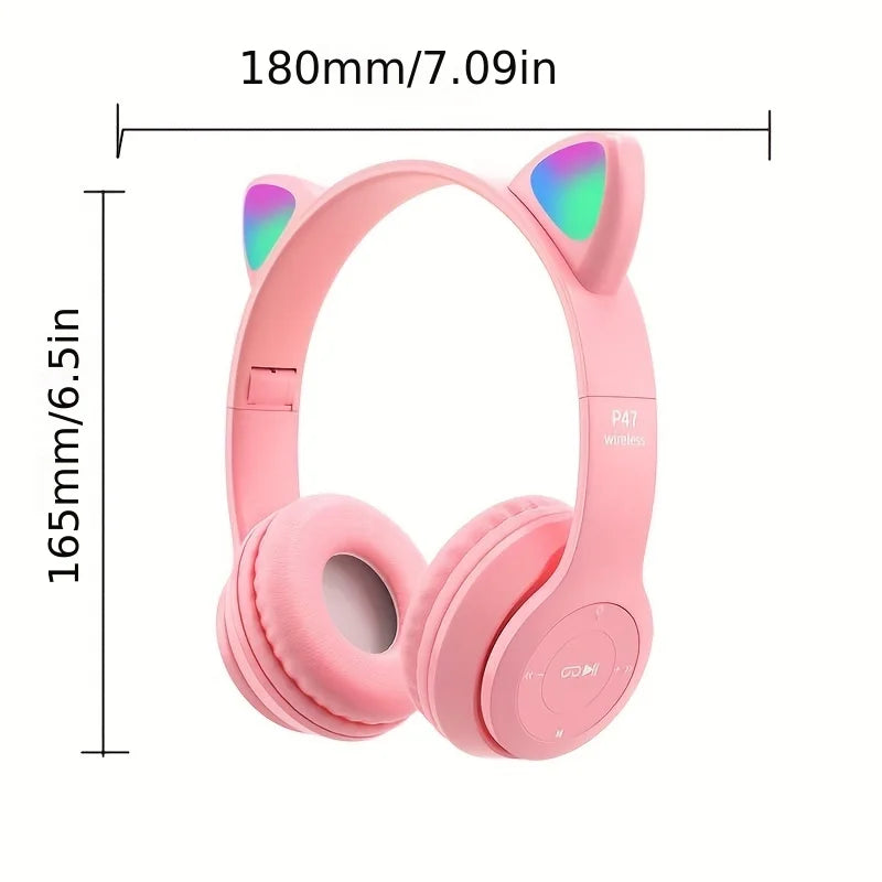 Cute Cat Ear Bluetooth Compatible Headset