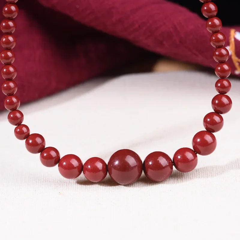 Purple Gold Sand New Year Red Rope Clavicle Chain Fairy High Sense Ornament to Give Mom Cinnabar Necklace Rough Stone