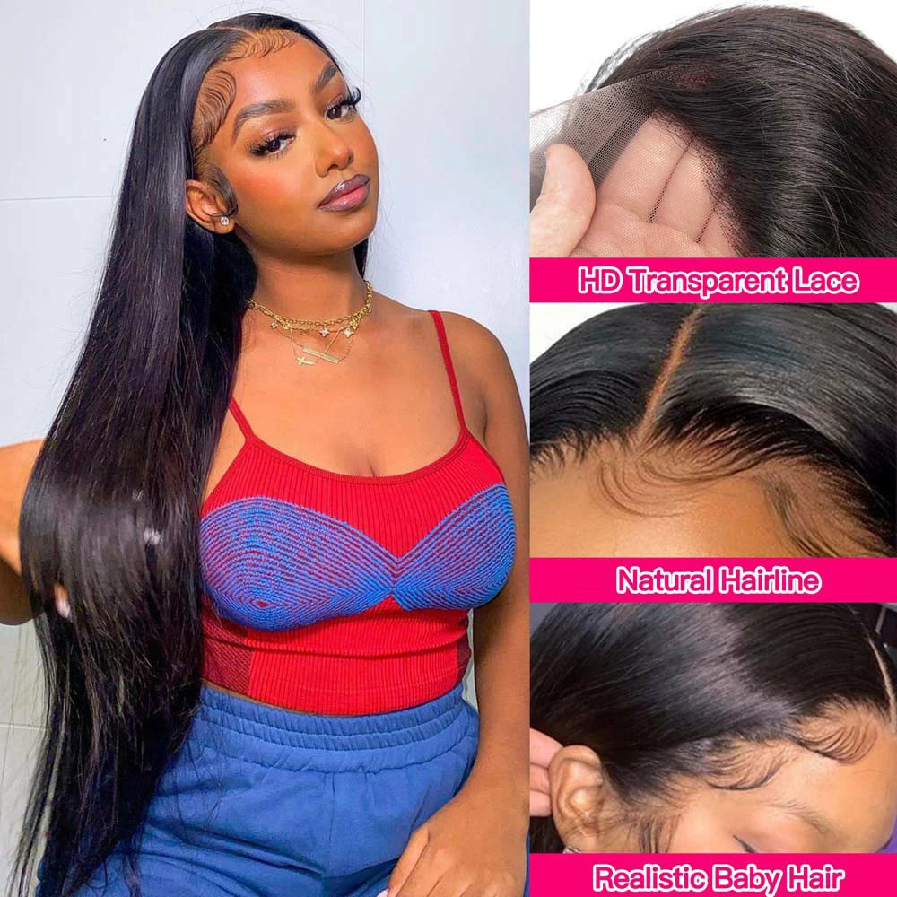 13x4 13x6 HD Transparent Lace Front Human Bling Hair Wig