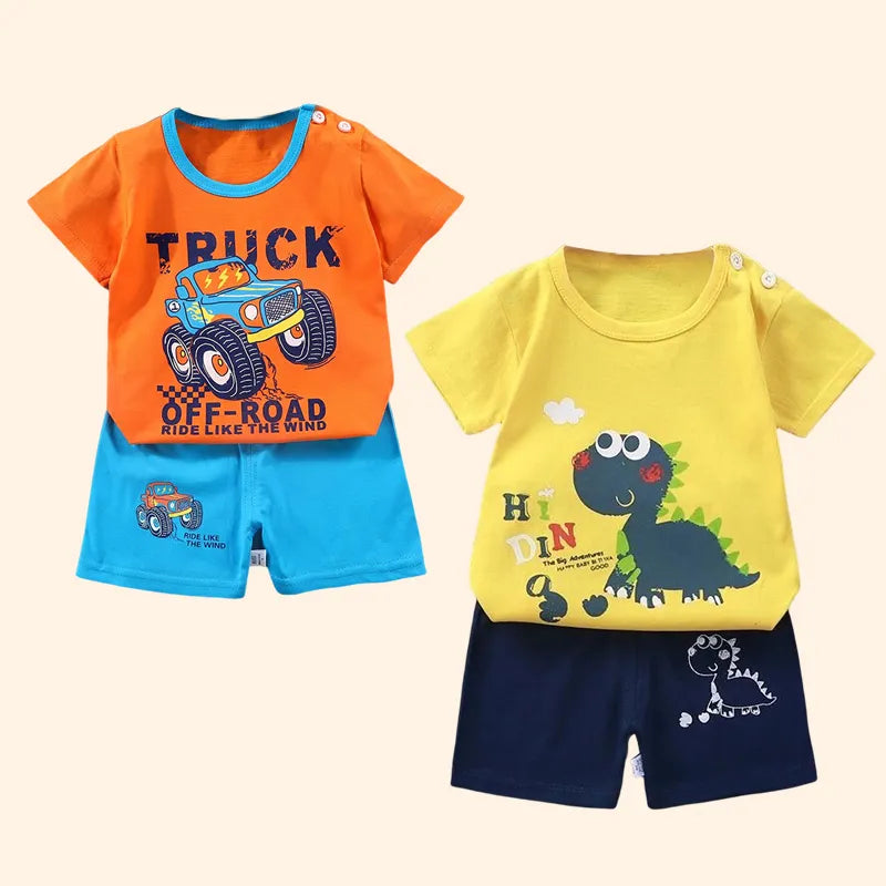 Fashion Kids Clothes Boys Girls Sets Cloths T-shirt Shorts