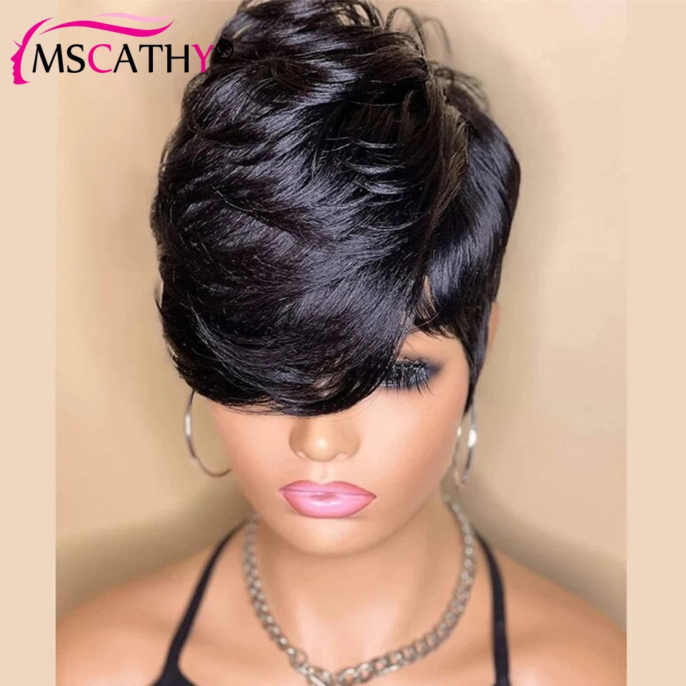 Short Pixie Cut Remy Human Hair Wigs