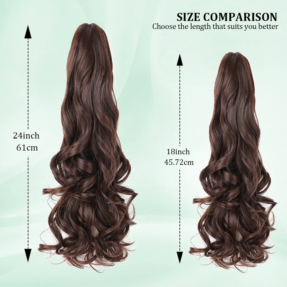 Ponytail Extension Claw Curly Wavy Clip