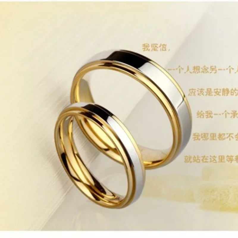 Fashion Simple Stainless Steel Couple Ring Men and Women's
