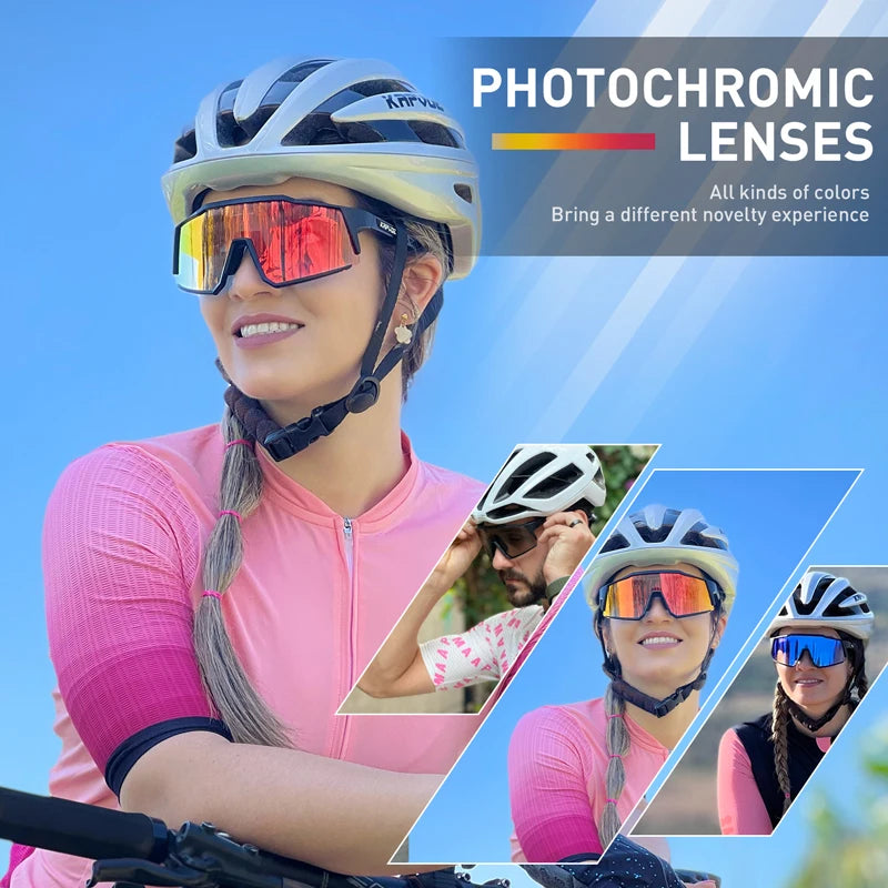 KAPVOE Red Photochromic Glasses UV400 Outdoor