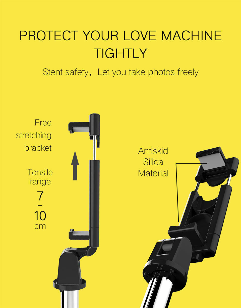 Bluetooth Selfie Tripod Telescopic Stick Remote