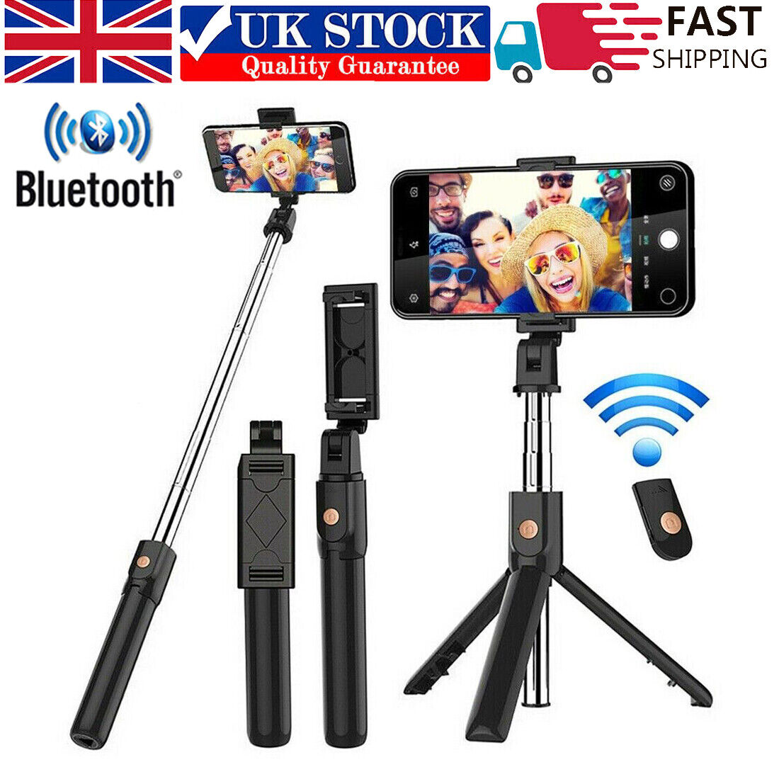 Bluetooth Selfie Tripod Telescopic Stick Remote