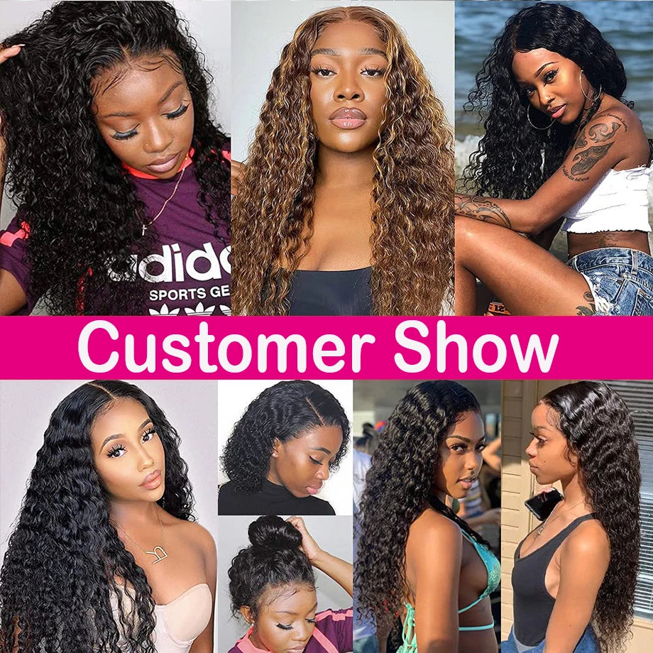 30 34 Inch Loose Deep Wave Frontal Wigs For Women