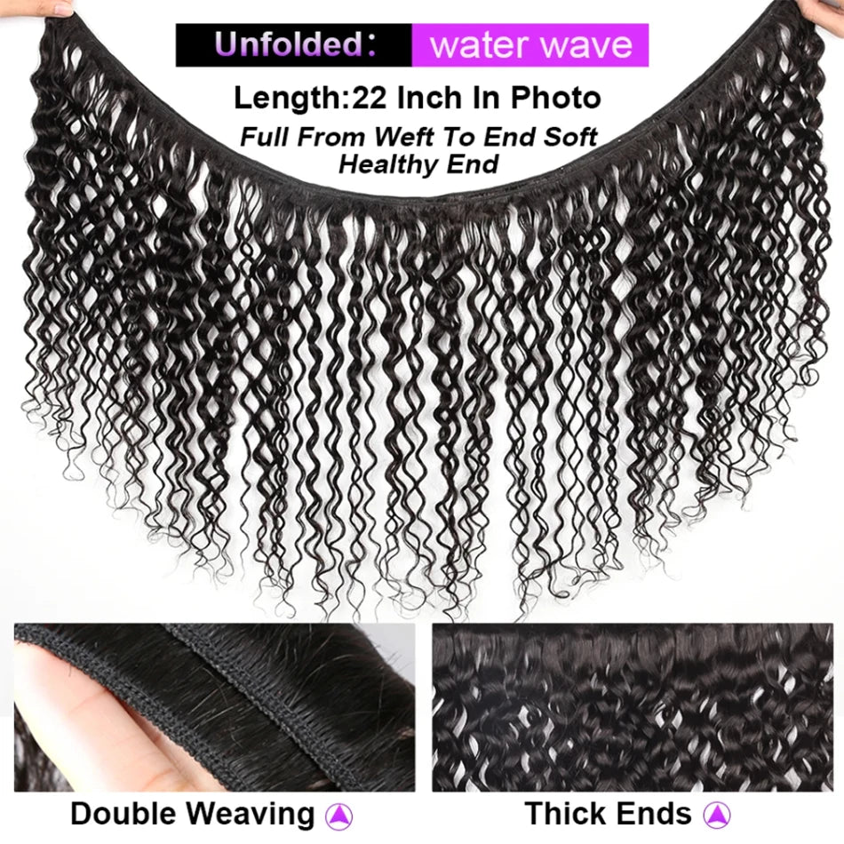 Water Wave Bundles 12A Brazilian Human Hair Weave