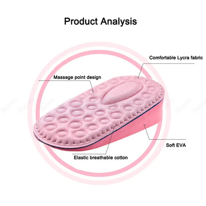 EVA Memory Foam Invisible Height Increased Insoles for Women Shoes Inner Sole Shoe Insert Lift Heel Comfort Heightening Insoles