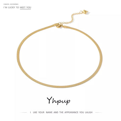 Yhpup Charm New Geometric Snake Chain Necklace Trendy