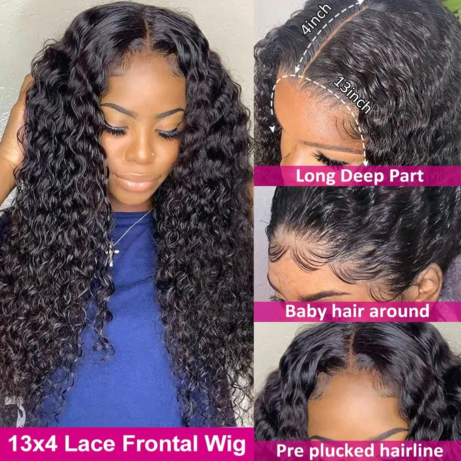 Deep Wave Frontal Wig 13x4 13x6 Hd Tran28 30 Inch Curly