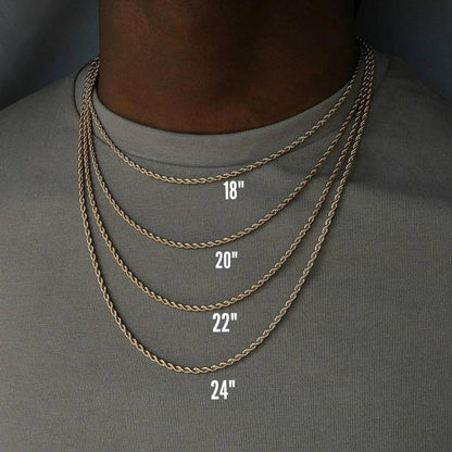2022 Classic Rope Chain Men Necklace Width 2/3/ain Necklace For Men Women
