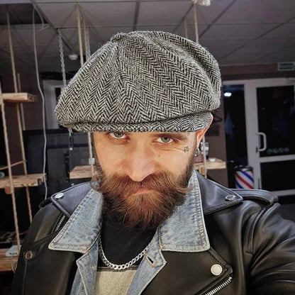 high quality Wool Tweed Newsboy Cap for Men Women